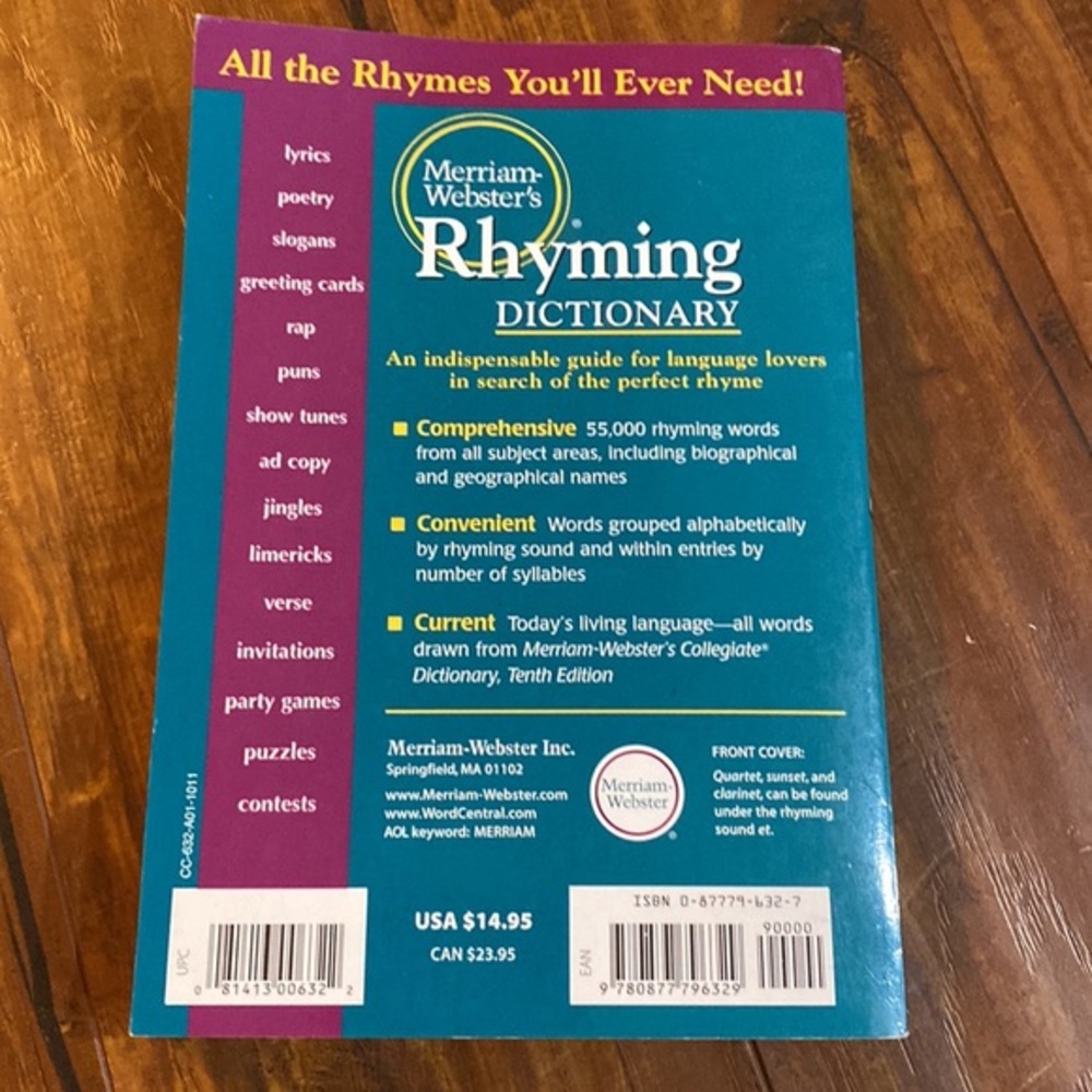 Merriam-Webster's Rhyming Dictionary‎ - Picture 2 of 3